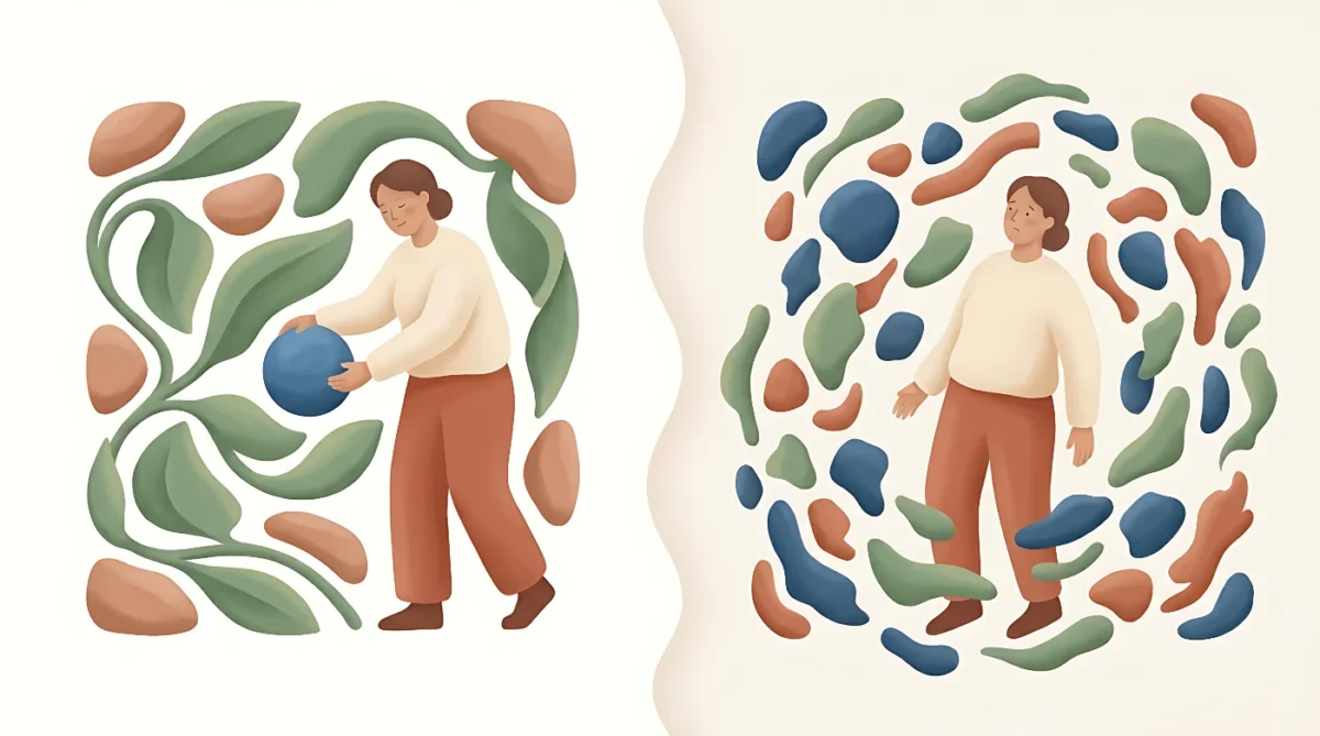Una persona modifica una sola pieza de un sistema estable, mientras demasiados cambios simultáneos generan confusión.