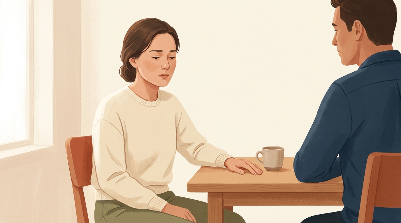 pensar-sentir-notar-reaccionar-principal Persona que recibe un comentario inesperado y experimenta simultáneamente cambios corporales, emoción e impulso de responder.